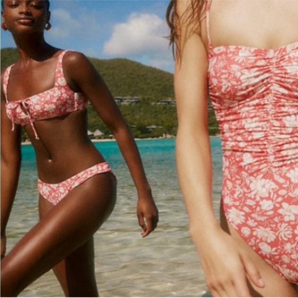 Floral Bikini Set in Pink and white by J.Crew.